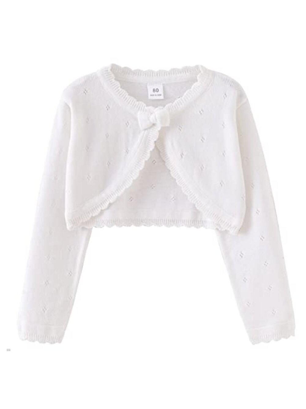 Toddler Girl Bolero Shrug Cardigan 100% Cotton Knit Open Front